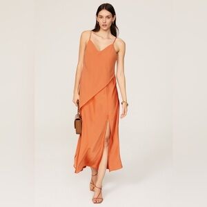 Saunders X RTR - Chiffon Overlay Dress - Orange - $345 size 2